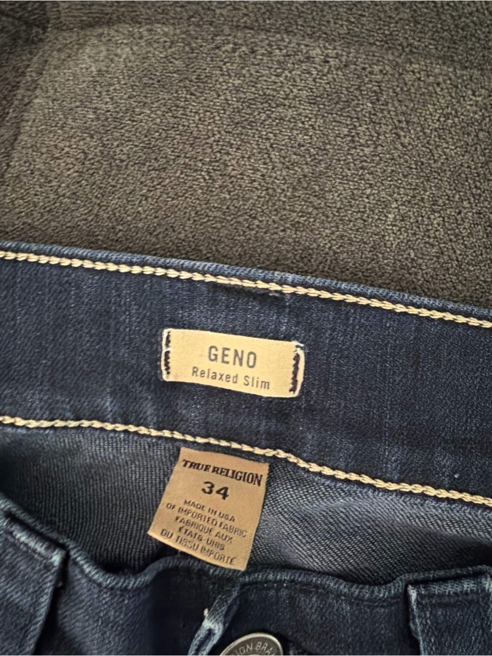 True Religion Geno Relaxed Slim Jeans in Dark Indigo